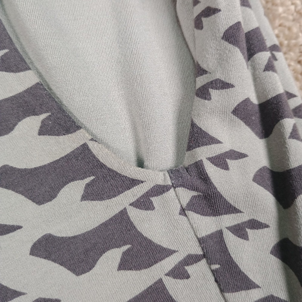 Boden Grey Bird Print Viscose Soft Fit Flare Cap Sleeve Dress Size 14 R - Picture 4 of 6